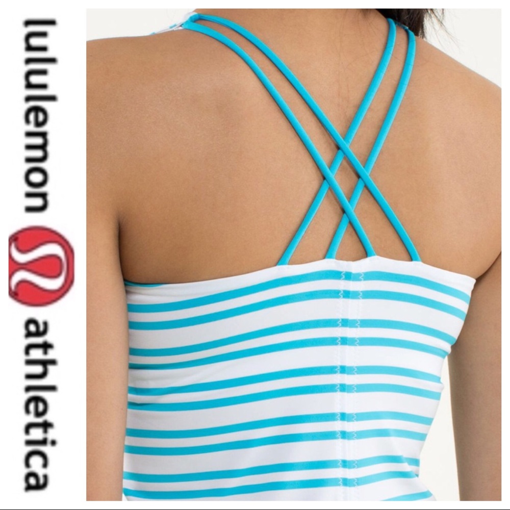 💕SALE💕 Lululemon Blue Stripe Free to be Tank Top - Picture 4 of 11